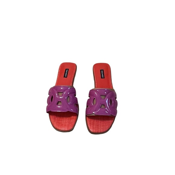 NWOT Nine West Geena Flat Slide Sandals, Dark Pink Fuchsia, Size 11M - Picture 3 of 12